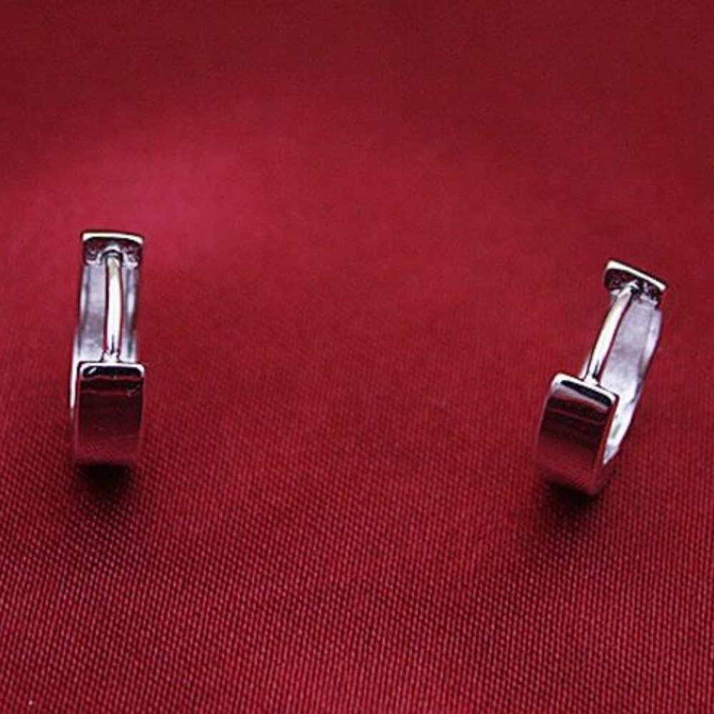 NEW 925 Sterling Silver Small Round Hoop Earrings - Picture 10 of 10